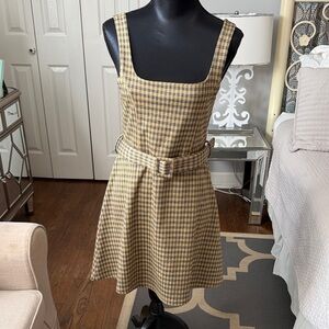 TOPSHOP Plaid Sleeveless Dress w/ Belt - Size 8